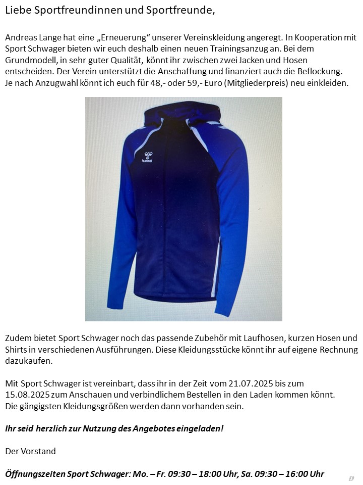 Trainingskleidung 2025 01